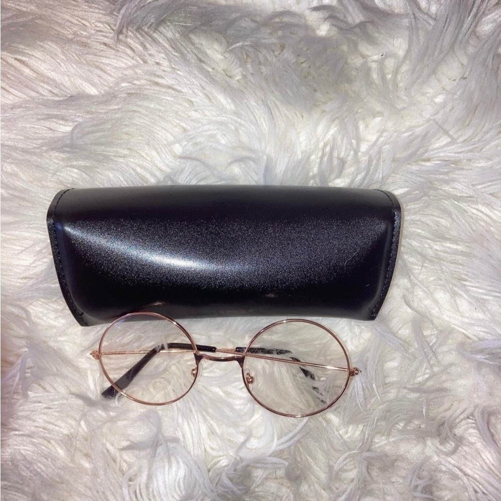 Clear color change glasses with rose gold frame